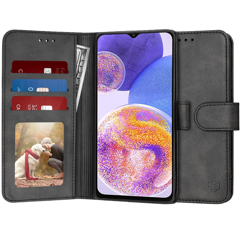 Custodia per Samsung Galaxy A23 5G A236 / A23 A235, Techsuit, Diary Book, Nera - immagine 1