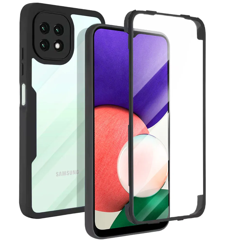 Custodia per Samsung Galaxy A22 5G A226, Techsuit, ColorVerse 360, Nera - immagine 1