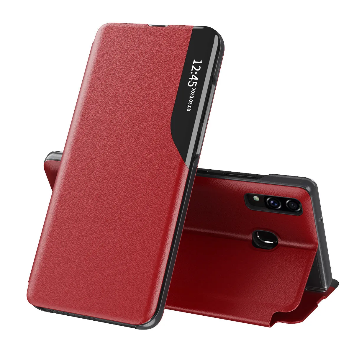 Custodia per Samsung Galaxy A20e A202, Techsuit, eFold, Rossa - immagine 1