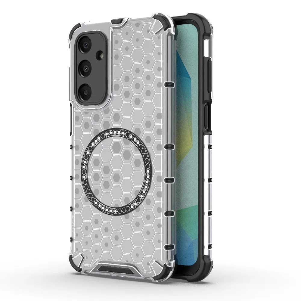 Custodia MagSafe per Samsung Galaxy A16 5G A166 / A16 4G A165, Techsuit, HoneyComb Shield, Bianca - immagine 1