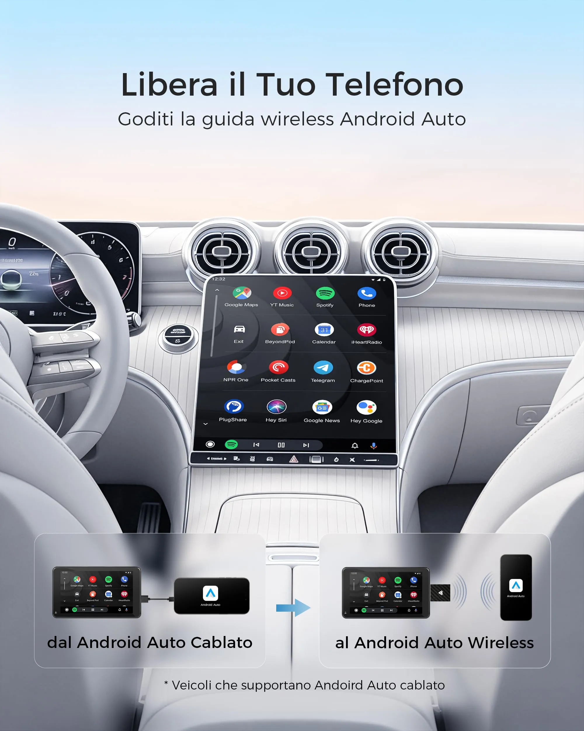 WityEye Adattatore Android Auto Wireless, Navigazione GPS - immagine 2