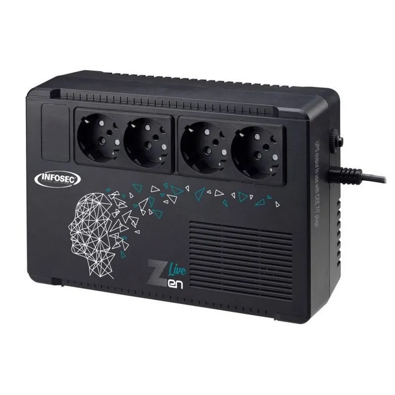 Infosec Zen Live 650 A linea interattiva 0,65 kVA 390 W 4 presa(e) AC - immagine 1