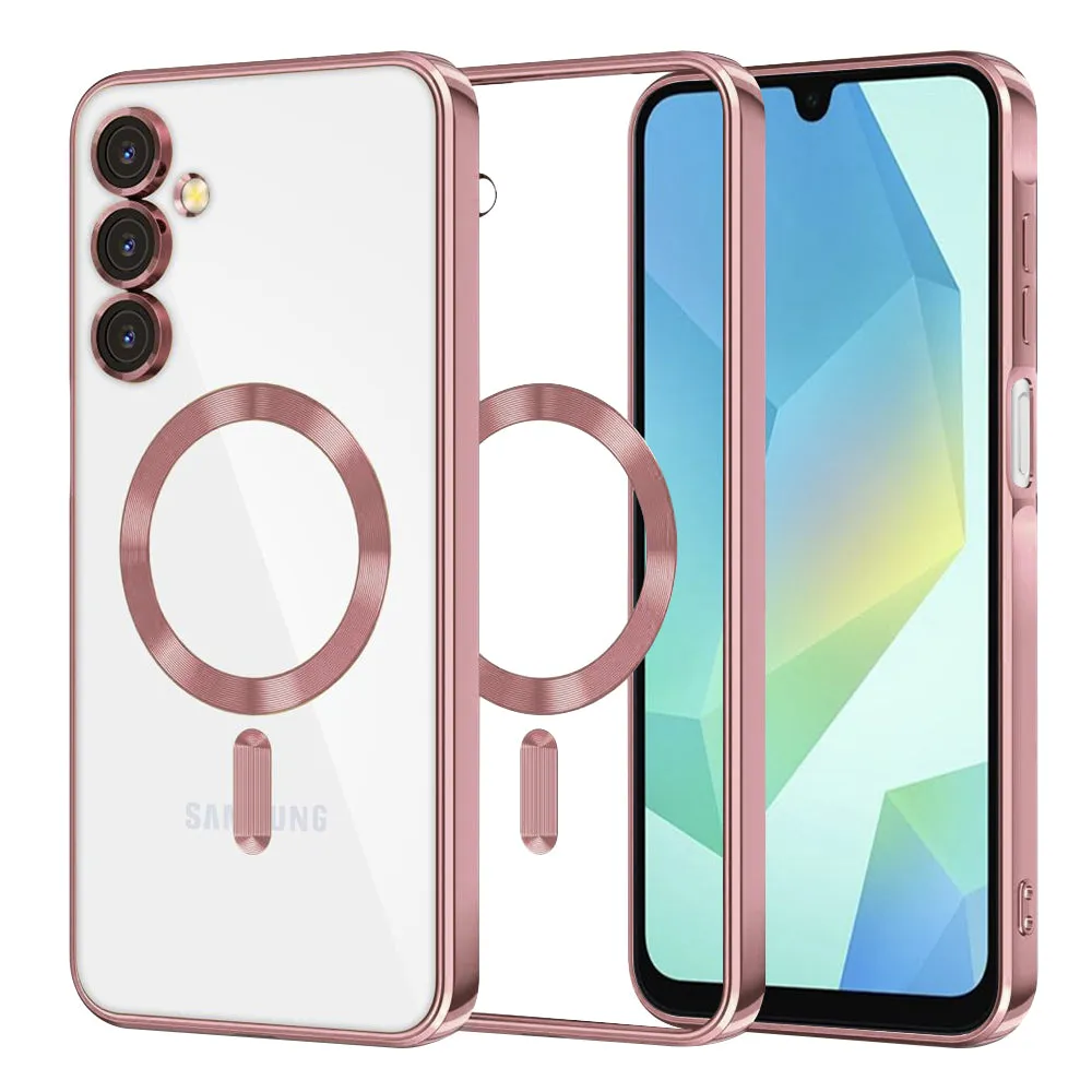 Custodia MagSafe per Samsung Galaxy A16 5G A166 / A16 4G A165, Techsuit, Luxury Crystal, Rosa - immagine 1