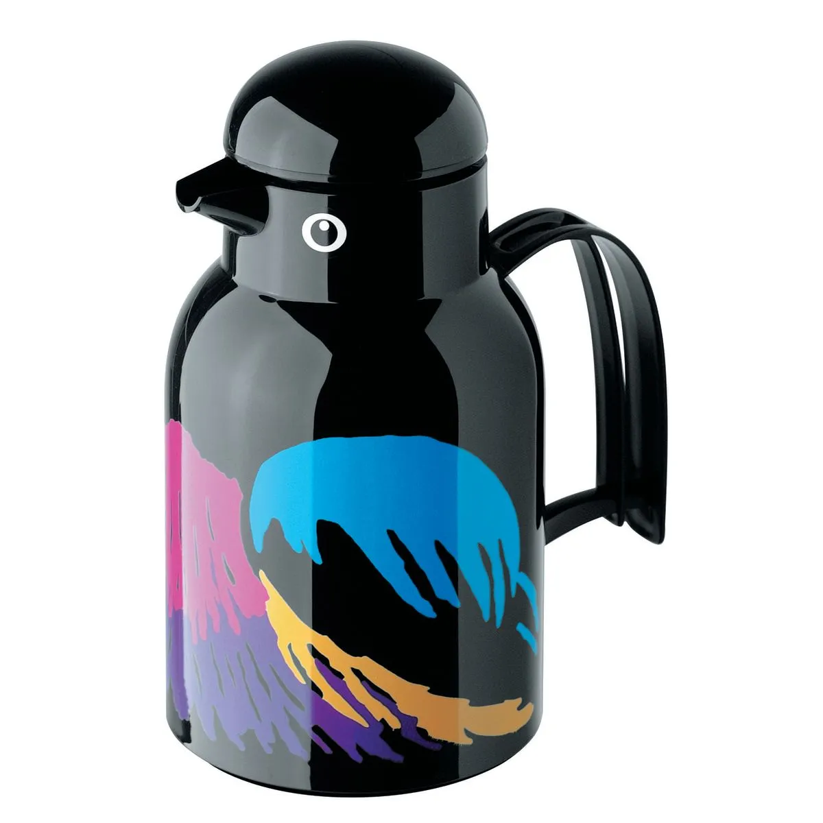 helios Caraffa thermos Thermo-Bird 1,0 l Uccello del paradiso; 1000 ml, 25.5 cm (H); nero/blu/giallo/pink - immagine 1