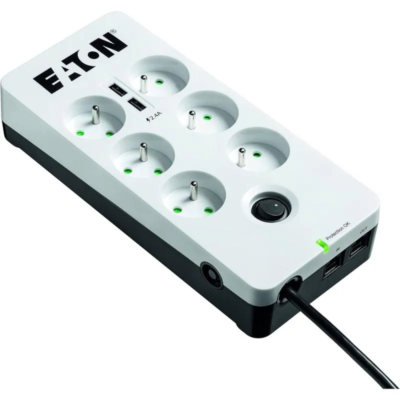 Eaton PB6TUF protezione da sovraccarico Nero, Bianco 6 presa(e) AC 220 - 250 V 1,5 m - immagine 1