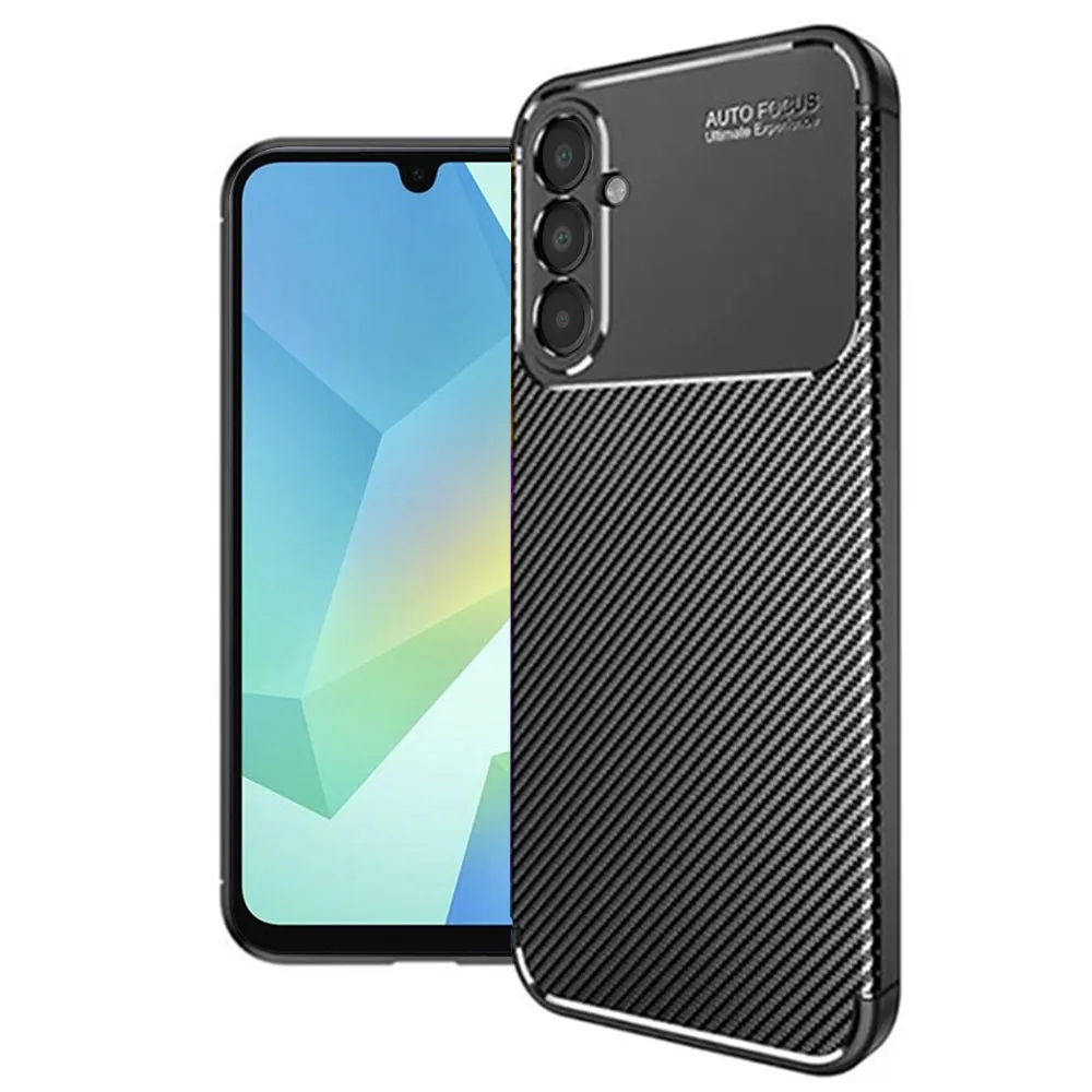 Custodia per Samsung Galaxy A16 5G A166 / A16 4G A165, Techsuit, CarbonFiber, Nera - immagine 1