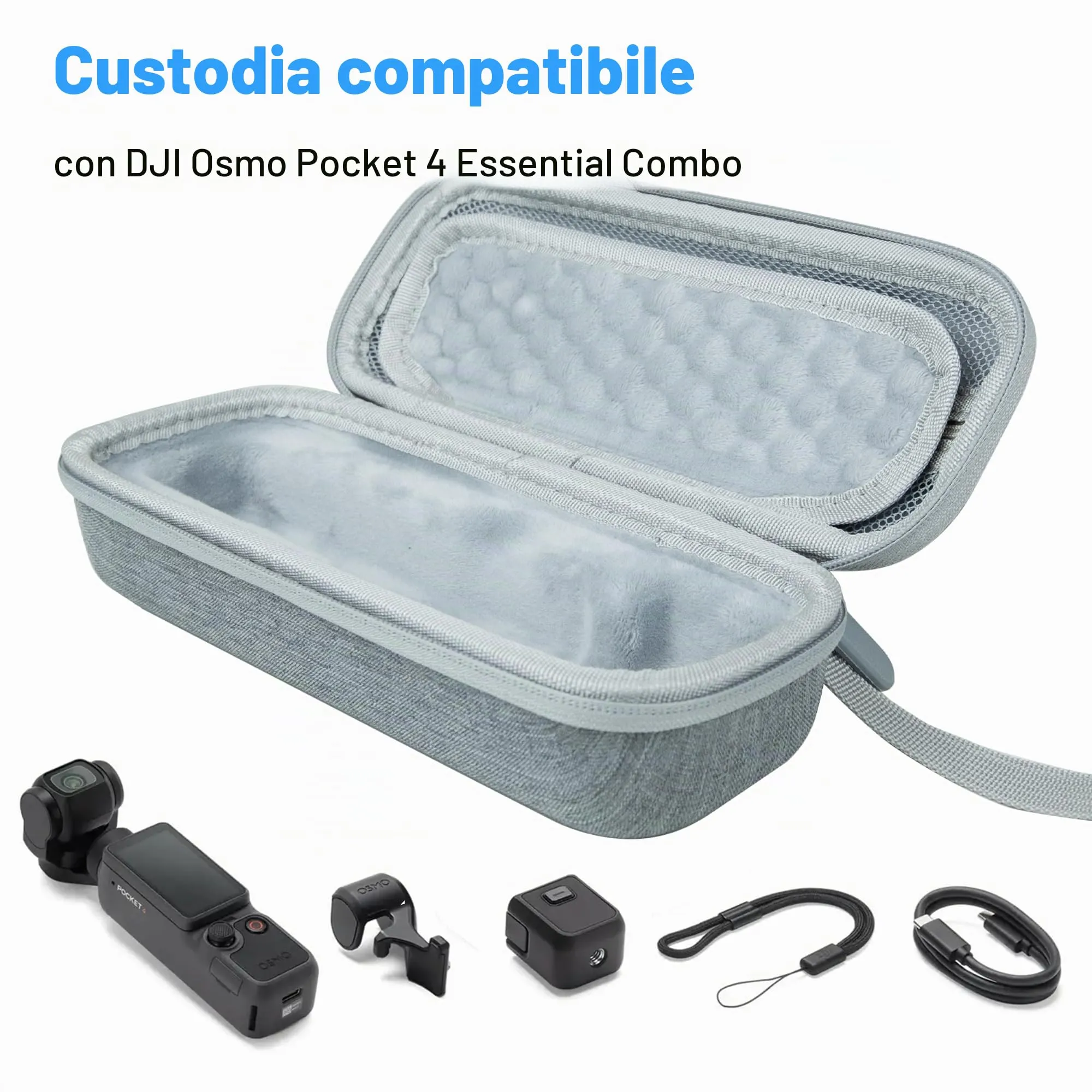 Lemxiee Custodia rigida per DJI Osmo Pocket 4 Cover Accessori + [2 Pezzi] Pellicola Vetro Temperato per DJI Osmo Pocket 4 Protettiva Case - immagine 2