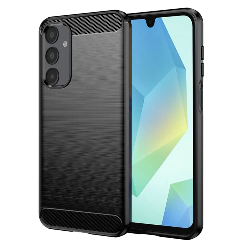 Custodia per Samsung Galaxy A16 5G A166 / A16 4G A165, Techsuit, Carbonio, Nera - immagine 1