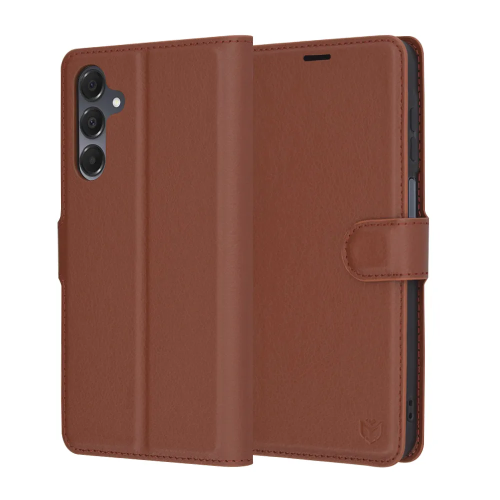 Custodia per Samsung Galaxy A16 5G A166 / A16 4G A165, Techsuit, Leather Folio, Marrone - immagine 1