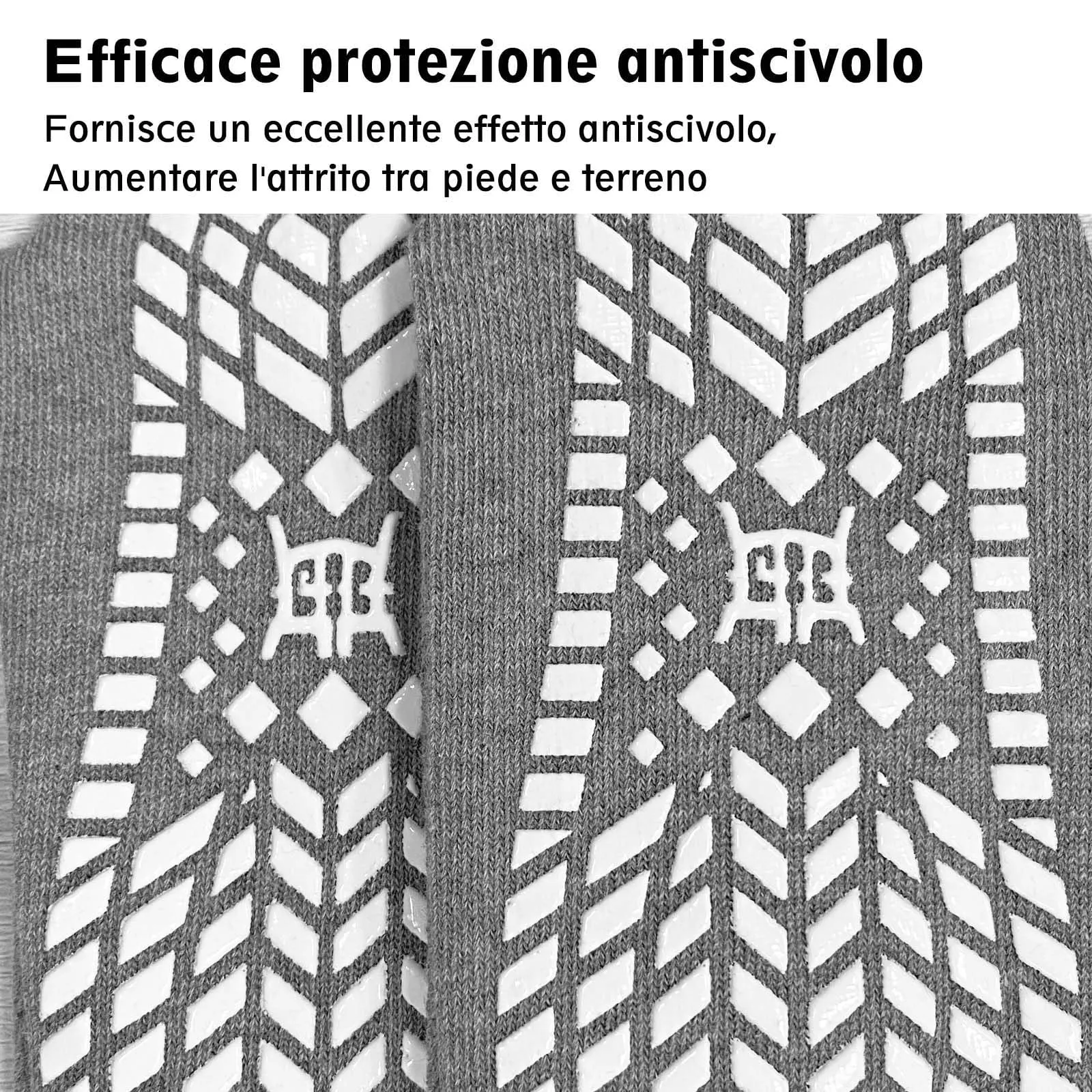 PUTUO Uomo Calze Antiscivolo in Cotone: Calzini Antiscivolo Sportivi Traspiranti con Grip in Gomma per Ciclismo Trekking Yoga e Pilates Multicolore 47-50 4 Paia - immagine 5