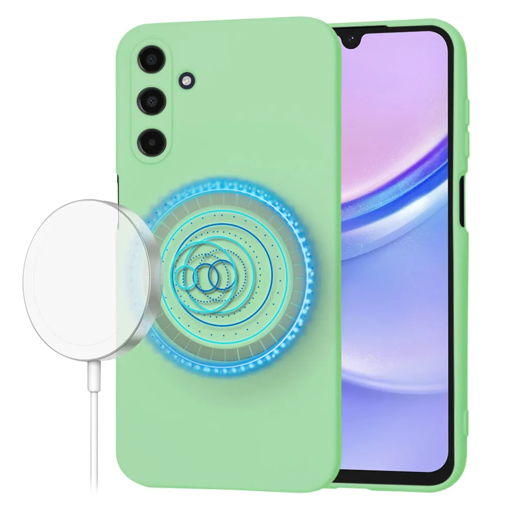 Custodia MagSafe per Samsung Galaxy A15 A155, Techsuit, SoftFlex, Verde Chiaro - immagine 1