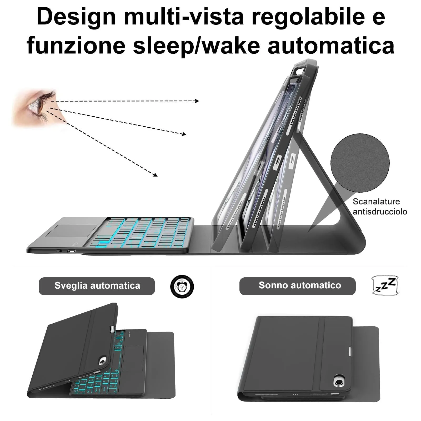 Cover Tastiera per iPad Air 11 M4 2026/M3 2025/M2 2024 11 Pollici - immagine 7
