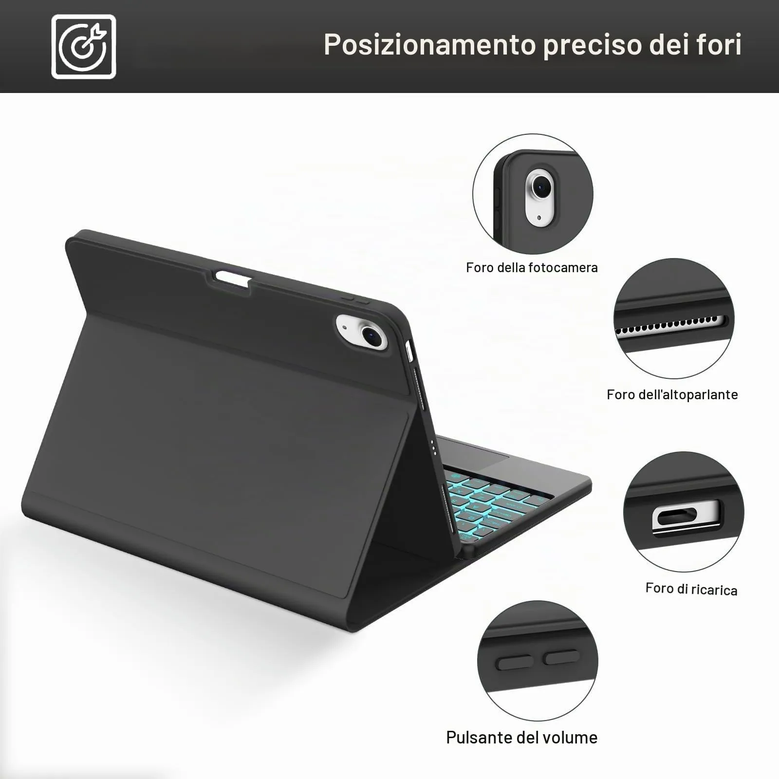 Cover Tastiera per iPad Air 11 M4 2026/M3 2025/M2 2024 11 Pollici - immagine 8