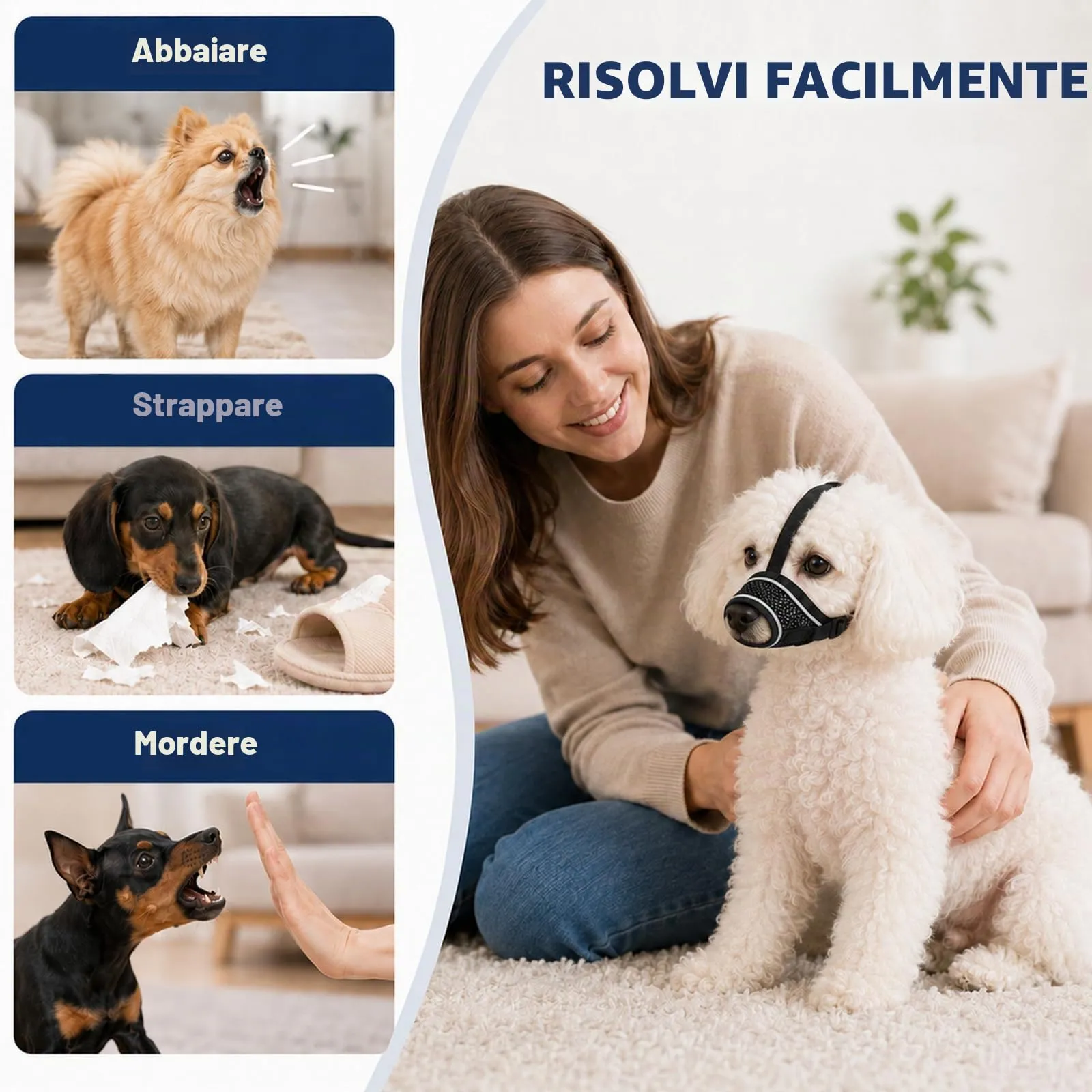 ZEMINRI Museruola Cane con Fascia Regolabile per Testa Museruola Cane - immagine 6
