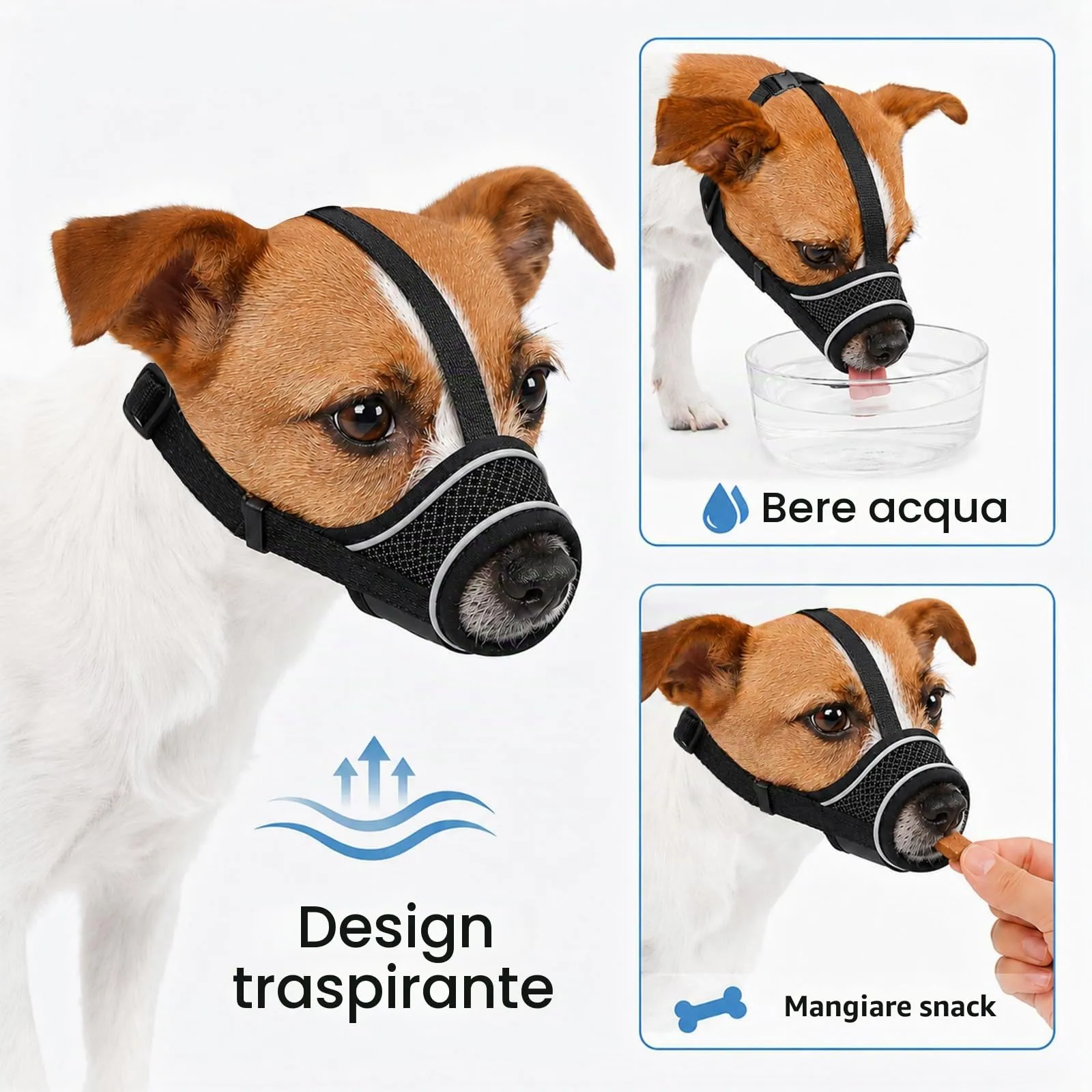 ZEMINRI Museruola Cane con Fascia Regolabile per Testa Museruola Cane - immagine 7