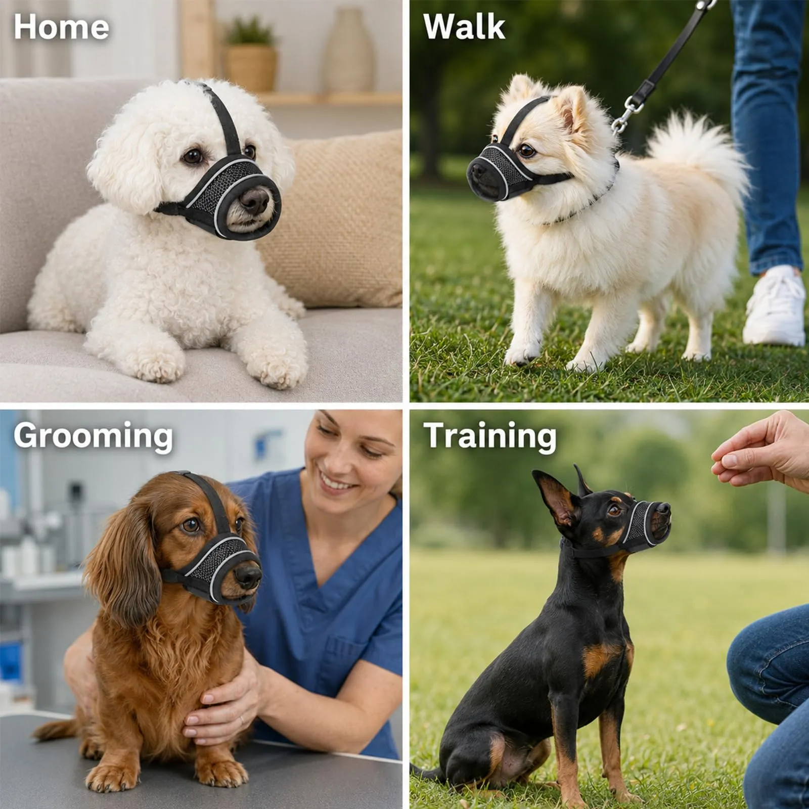ZEMINRI Museruola Cane con Fascia Regolabile per Testa Museruola Cane - immagine 9