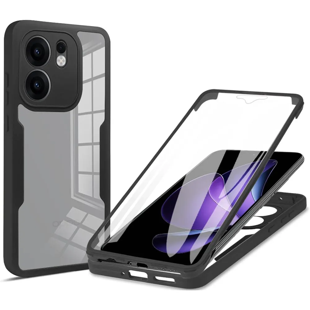 Custodia per Oppo Reno13 FS 5G / Reno13 F 4G / Reno13 F, Techsuit, ColorVerse 360, Nera - immagine 1