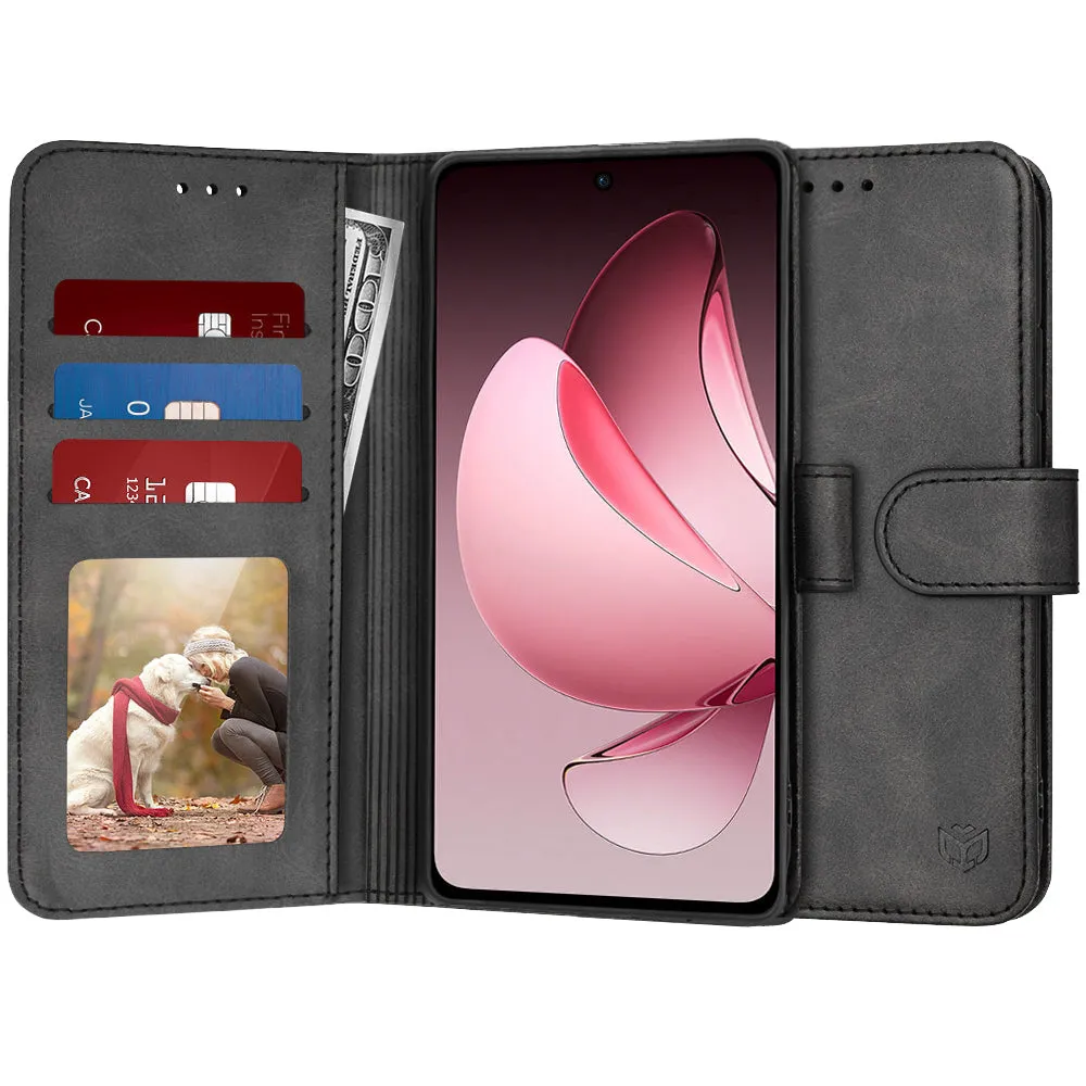 Custodia per Oppo Reno13 FS 5G / Reno13 F 4G / Reno13 F, Techsuit, Diary Book, Nera - immagine 1
