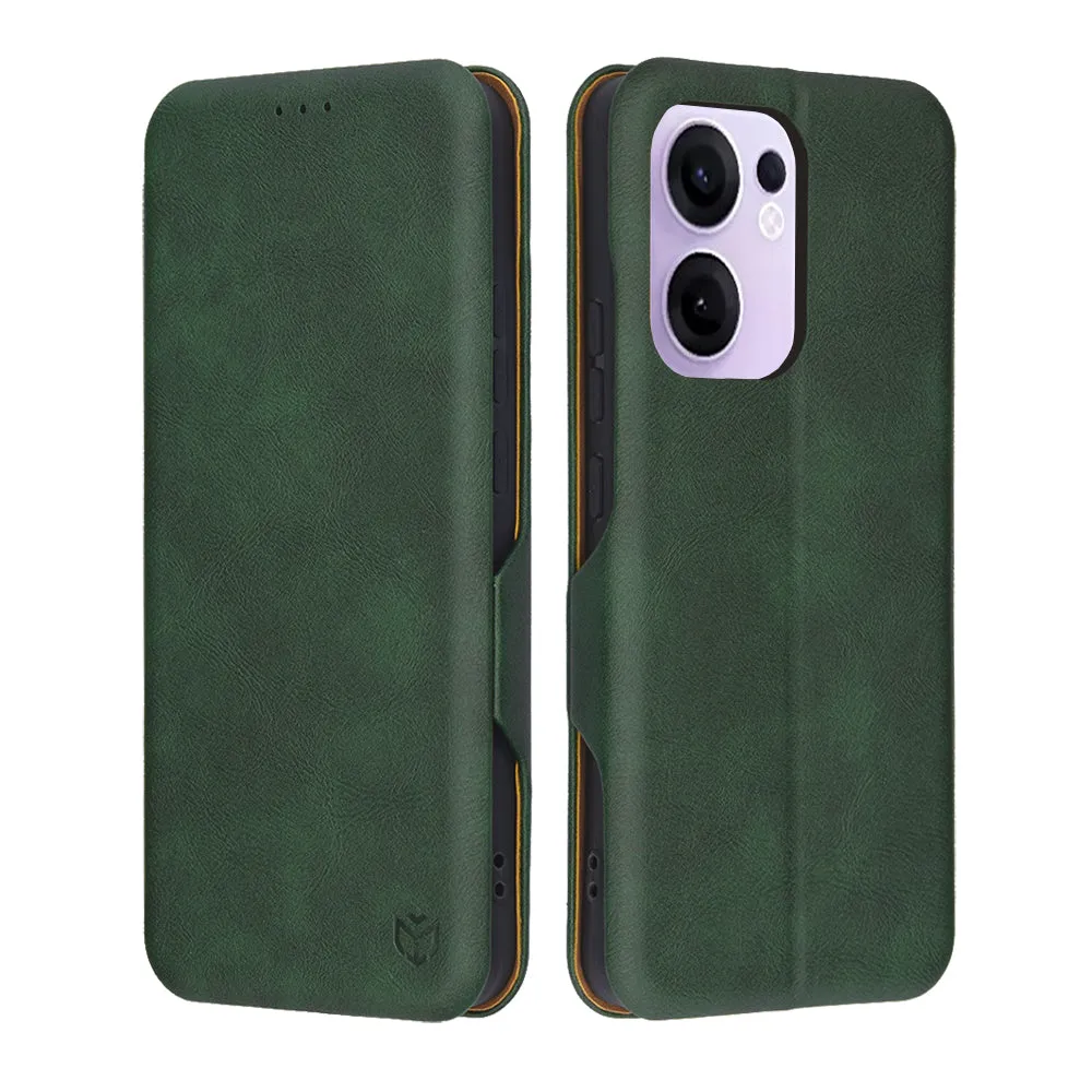 Custodia per Oppo Reno13 FS 5G / Reno13 F 4G / Reno13 F, Techsuit, Safe Wallet Plus, Verde - immagine 1