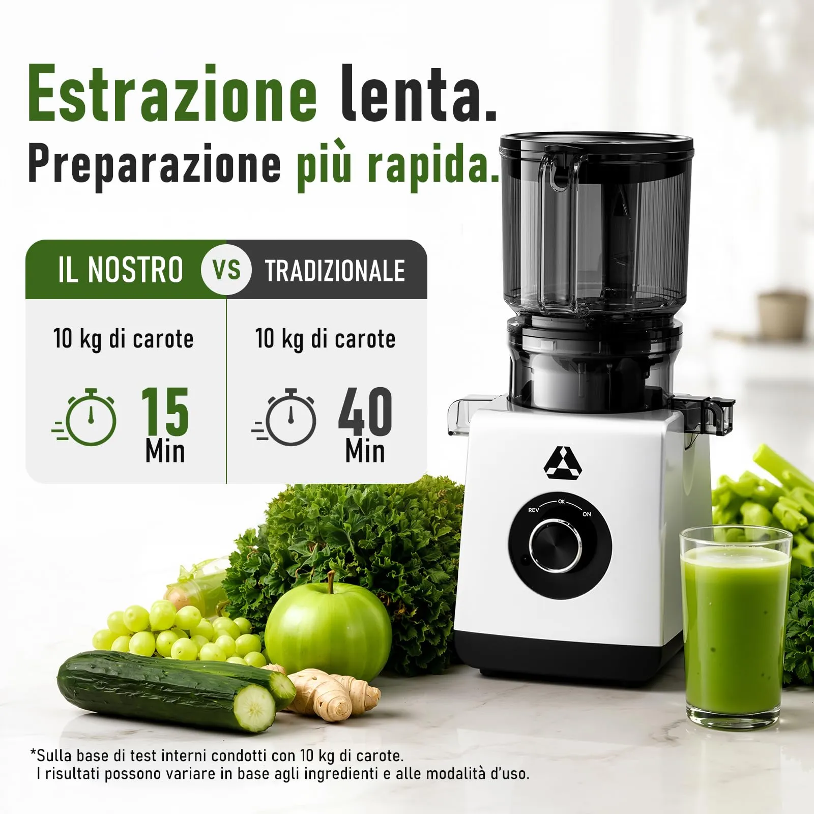 AAOBOSI Estrattore Frutta e Verdura 165MM, Slow Juicer con capacità di 2,5L - immagine 4