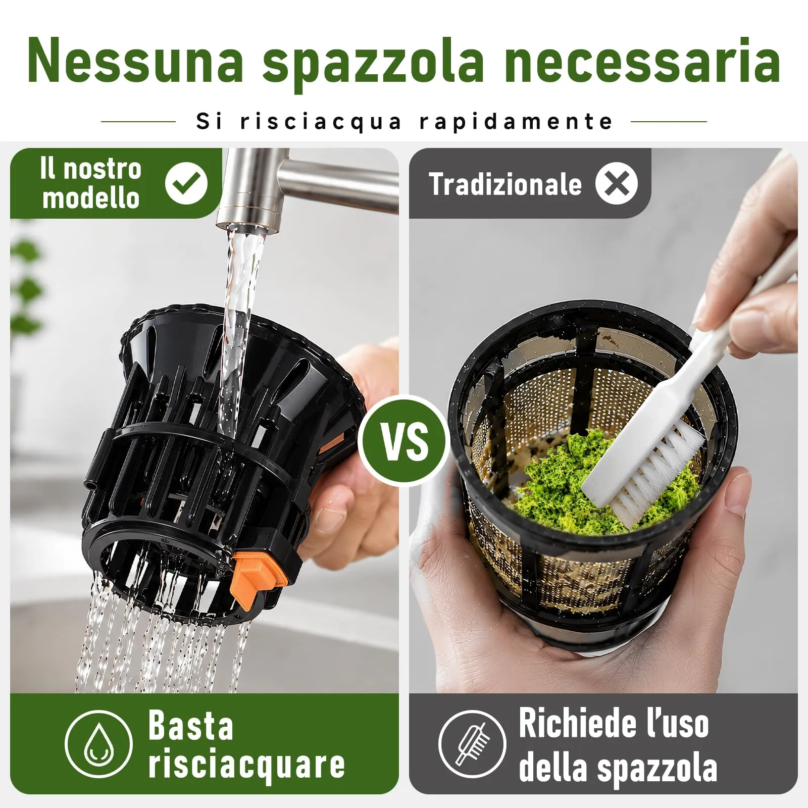 AAOBOSI Estrattore Frutta e Verdura 165MM, Slow Juicer con capacità di 2,5L - immagine 6