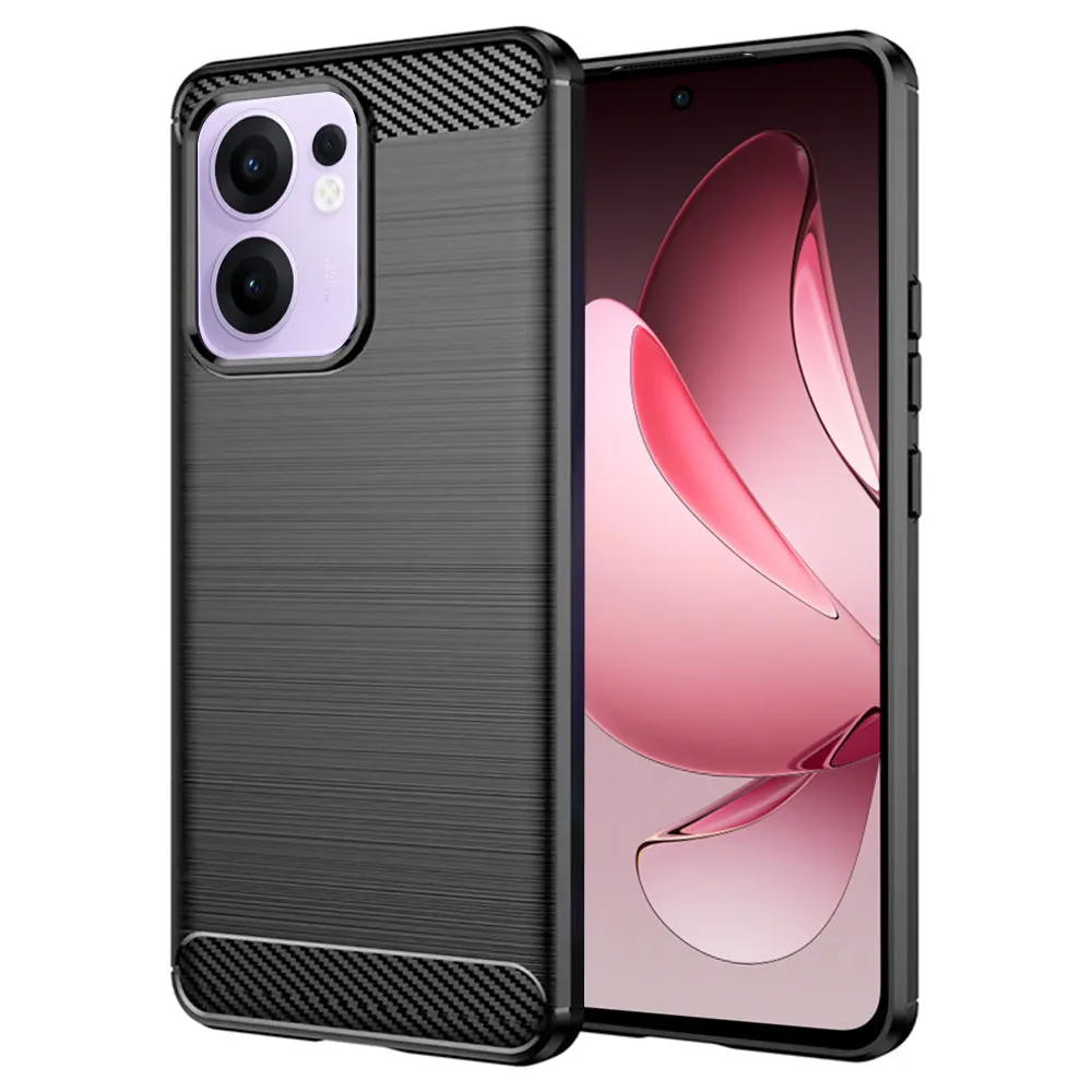 Custodia per Oppo Reno13 FS 5G / Reno13 F 4G / Reno13 F, Techsuit, Carbonio, Nera - immagine 1
