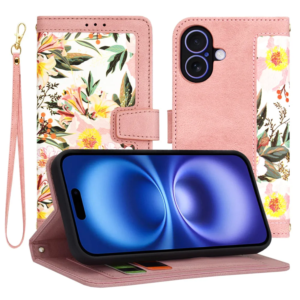 Custodia per Apple iPhone 16, Techsuit, FlipCraft, Rosa - immagine 1