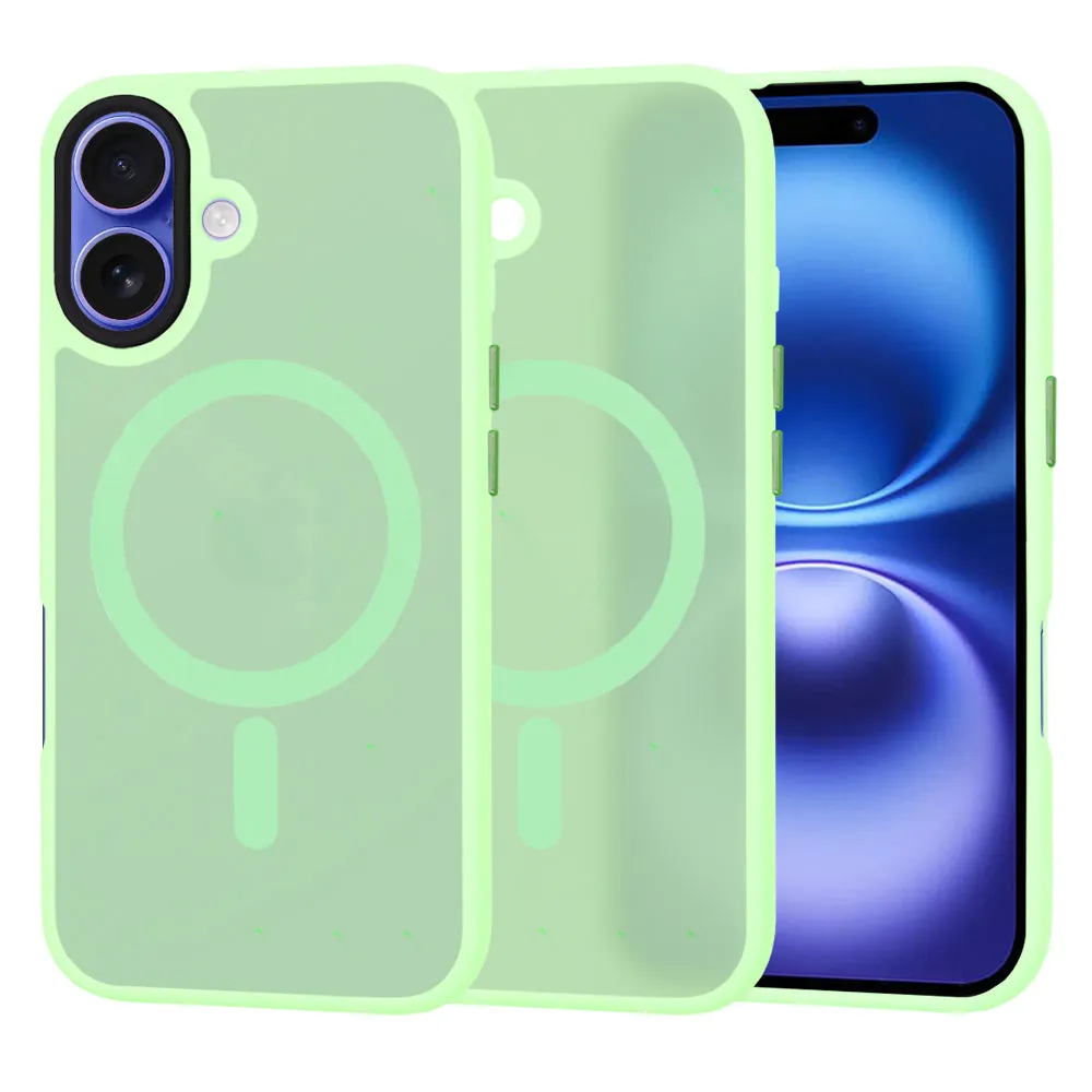Custodia MagSafe per Apple iPhone 16, Techsuit, HaloFrost, Verde Chiaro - immagine 1