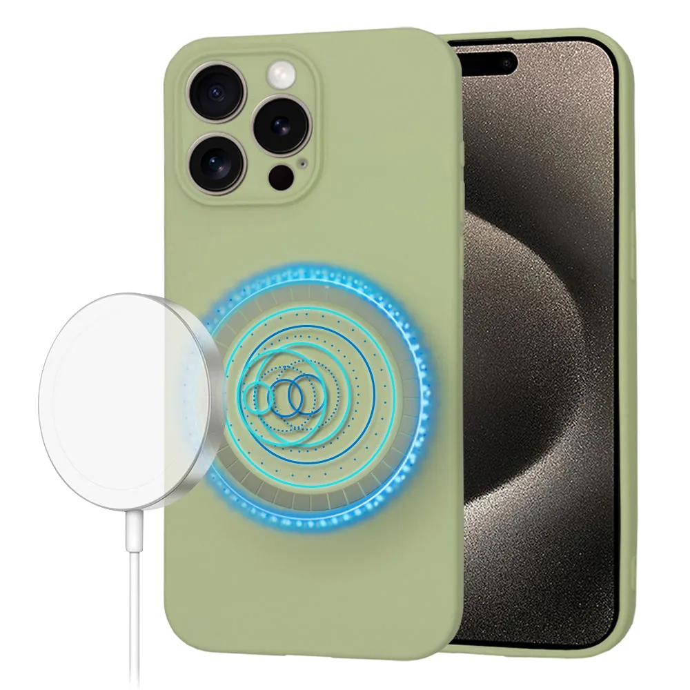 Custodia MagSafe per Apple iPhone 15 Pro Max, Techsuit, SoftFlex, Matcha - immagine 1