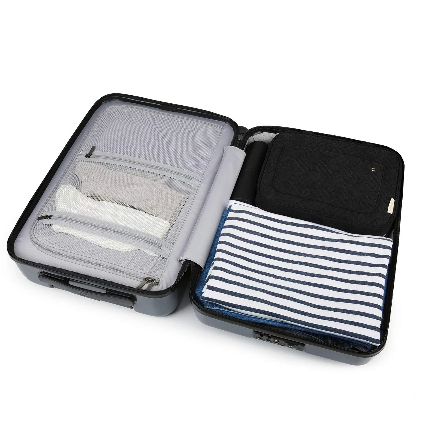 BAGSMART Beauty Case da Viaggio Borsa da Toilette per Donna Impermeabile Pochette per Trucchi Donna Appendere Nero L - immagine 7