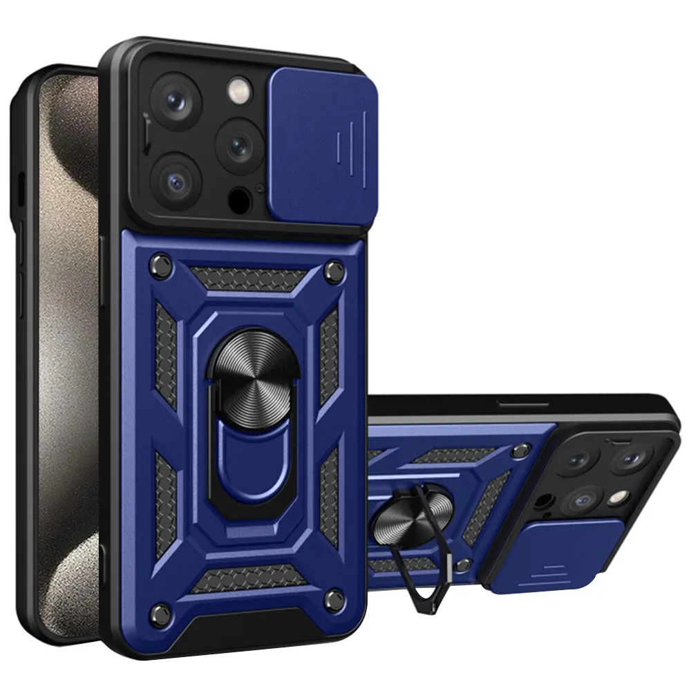 Custodia per Apple iPhone 15 Pro Max, Techsuit, CamShield, Blu - immagine 1