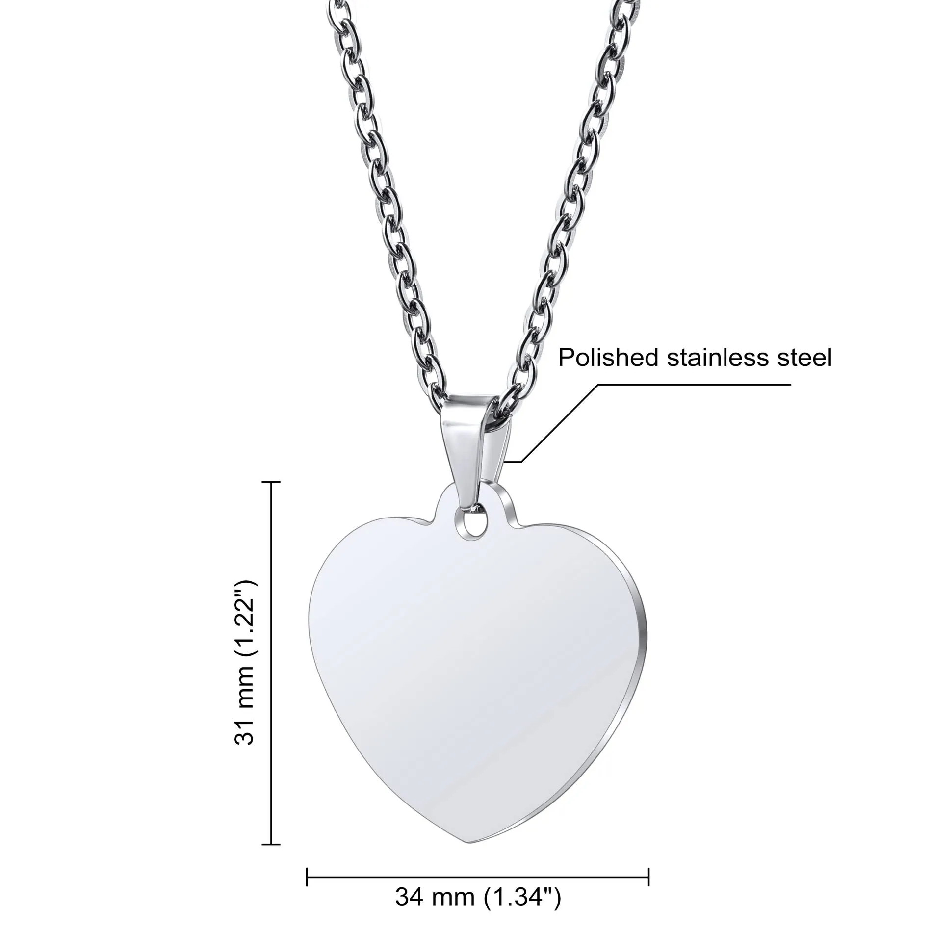 OTXIXTO Ciondolo Cuore Personalizzato per Donne Incisione Nome/Testo/Data Collana con Foto a Colori per Coppie dell'Acciaio Inossidabile Amanti Gioielli Regali per Damigella d'Onore(Argento 34 - immagine 4