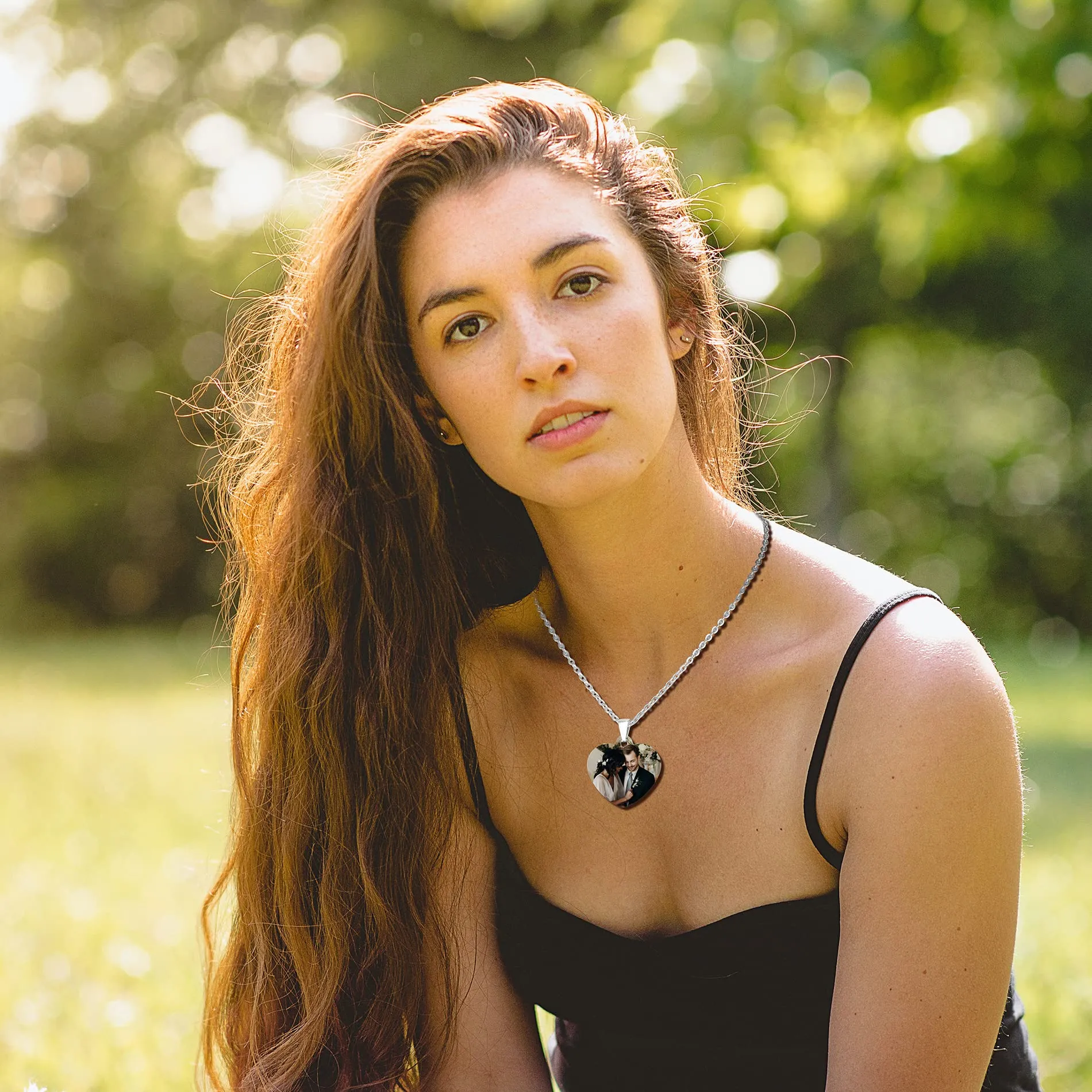 OTXIXTO Ciondolo Cuore Personalizzato per Donne Incisione Nome/Testo/Data Collana con Foto a Colori per Coppie dell'Acciaio Inossidabile Amanti Gioielli Regali per Damigella d'Onore(Argento 34 - immagine 5