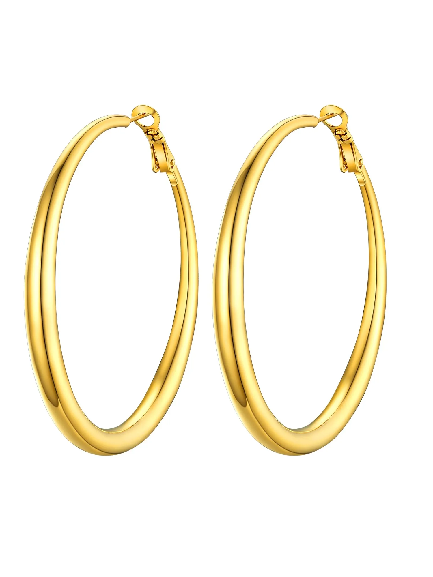 PROSTEEL Orecchini Cerchio Grandi In Oro Acciaio Inossidabile - Anelli da 60mm - immagine 1