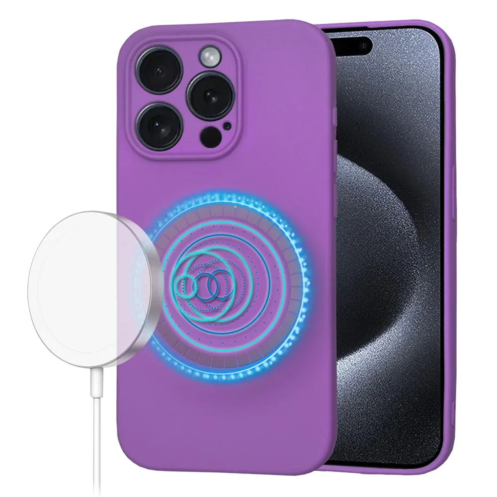 Custodia MagSafe per Apple iPhone 15 Pro, Techsuit, SoftFlex, Viola - immagine 1