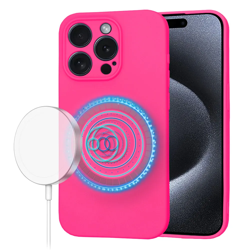 Custodia MagSafe per Apple iPhone 15 Pro, Techsuit, SoftFlex, Rosa Scuro - immagine 1