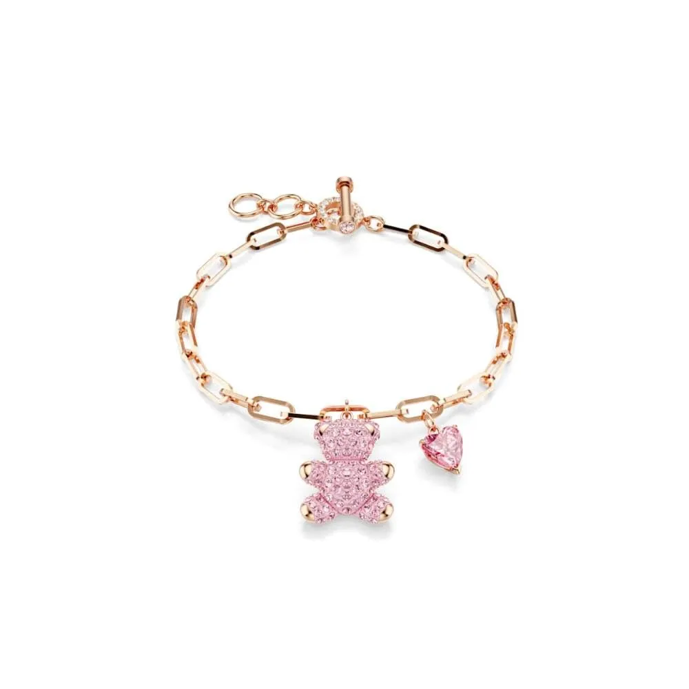 Swarovski Braccialetto Teddy, Orso, Rosa, Placcato color oro rosa - immagine 1