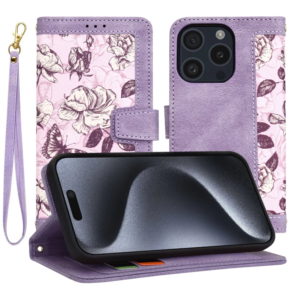 Custodia per Apple iPhone 15 Pro, Techsuit, FlipCraft, Viola - immagine 1
