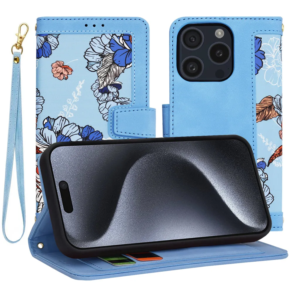 Custodia per Apple iPhone 15 Pro, Techsuit, FlipCraft, Blu - immagine 1