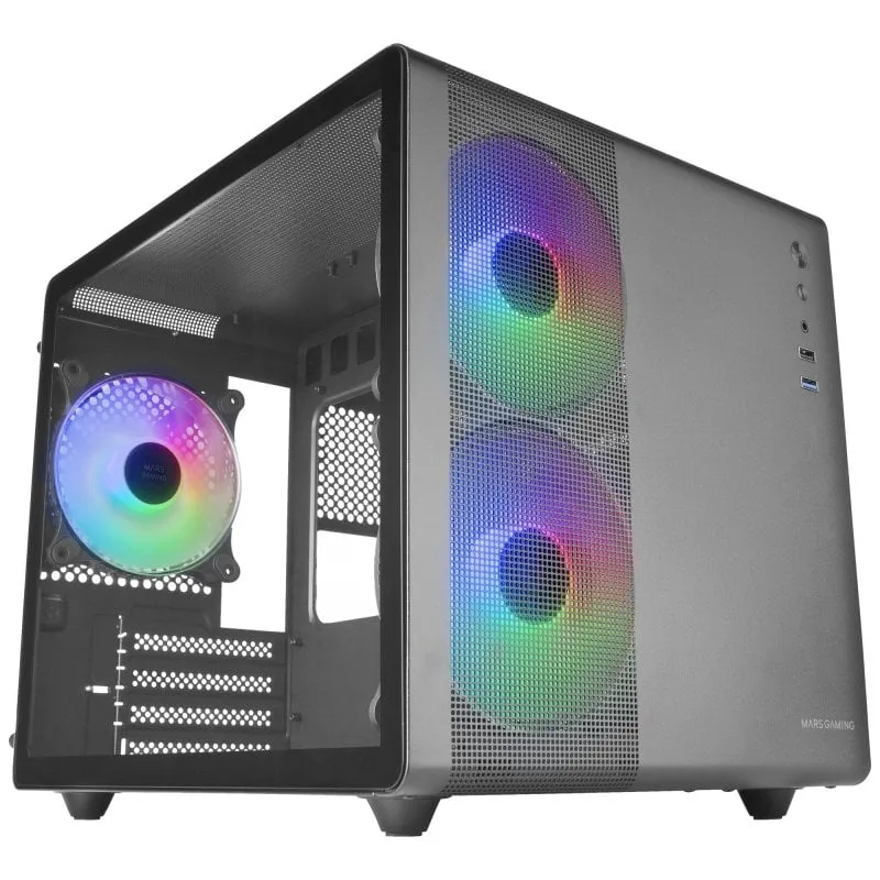 Mars Gaming MC-400 FRGB MicroATX Vetro temperato USB 3.0 Nero - immagine 1