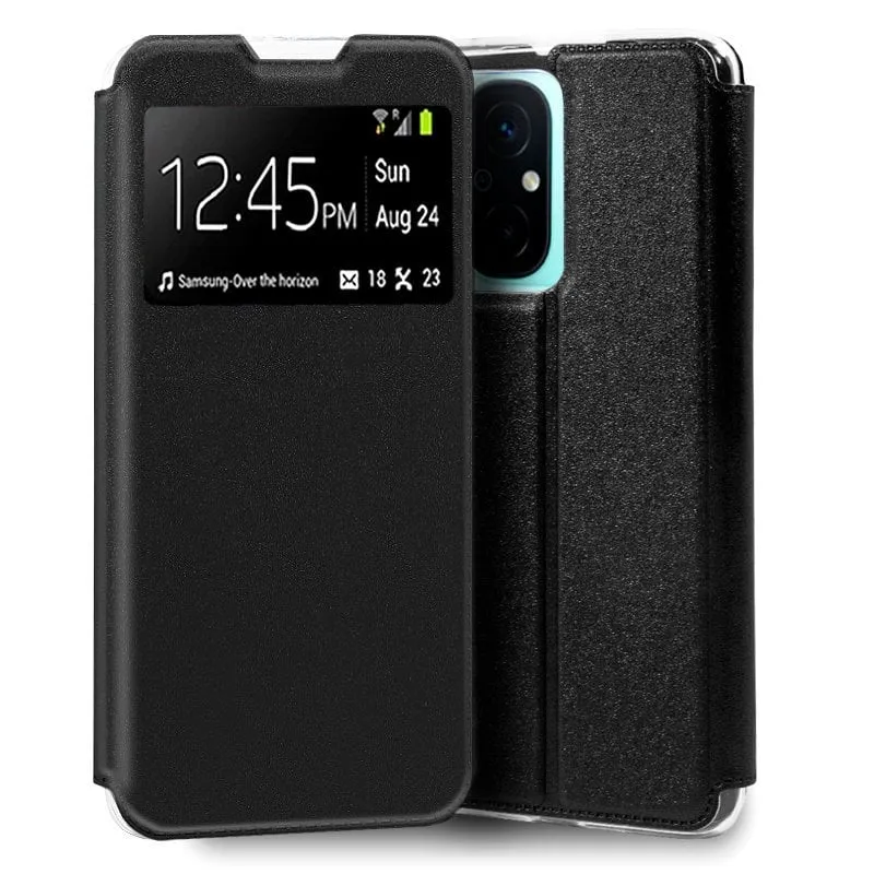 Custodia Flip Cover liscia nera per Xiaomi Redmi 12C - immagine 1