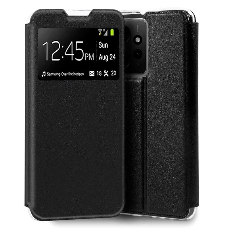 Custodia Flip Cover nera fresca e liscia per Xiaomi Redmi Note 12 - immagine 1