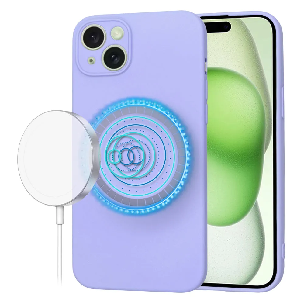 Custodia MagSafe per Apple iPhone 15 Plus, Techsuit, SoftFlex, Viola Chiaro - immagine 1