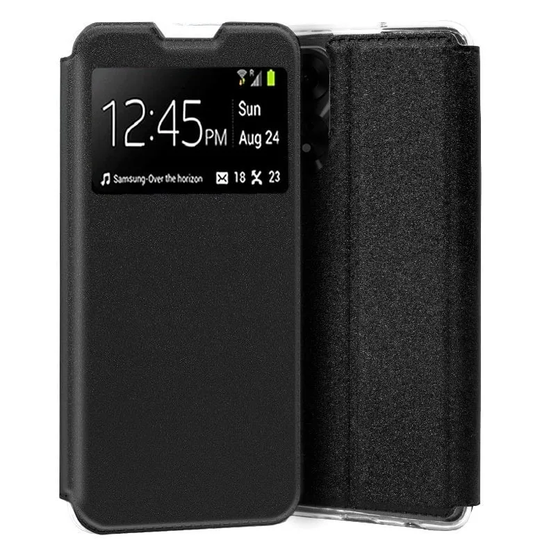 Custodia Flip Cover liscia nera fresca per Oppo A78 5G - immagine 1