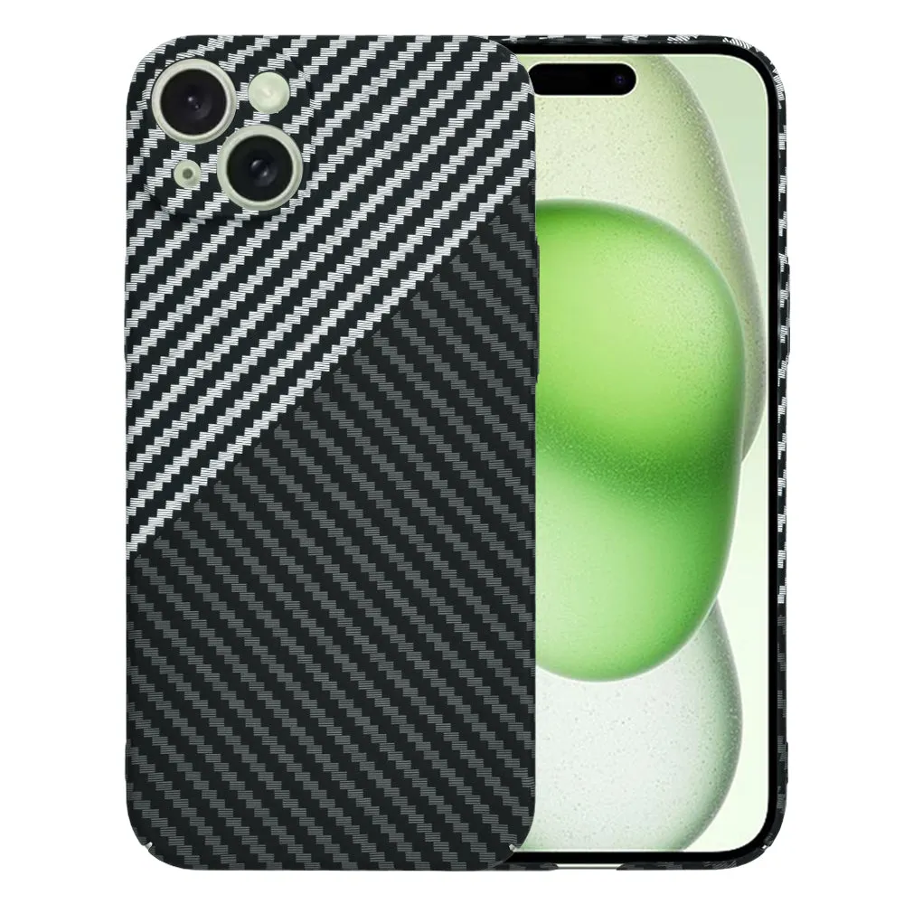Custodia per Apple iPhone 15 Plus, Techsuit, Carbonite FiberShell, Nero Grigio - immagine 1
