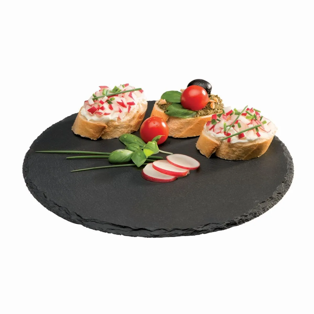 APS Piatto in ardesia; 22x0.7 cm (ØxH); nero; rotonda - immagine 1