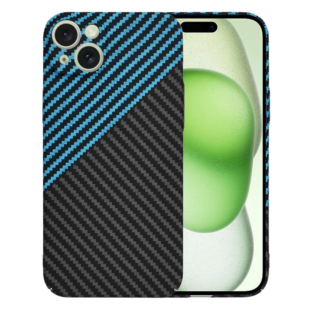 Custodia per Apple iPhone 15 Plus, Techsuit, Carbonite FiberShell, Nero Bleu - immagine 1
