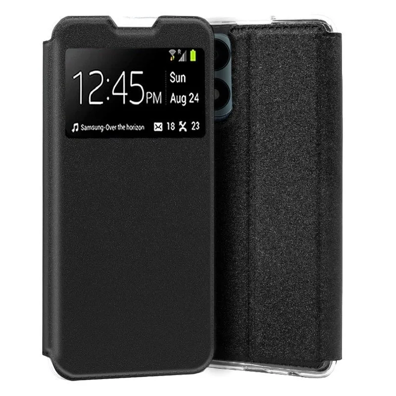Custodia Flip Cover liscia nera per Huawei Honor X8A - immagine 1