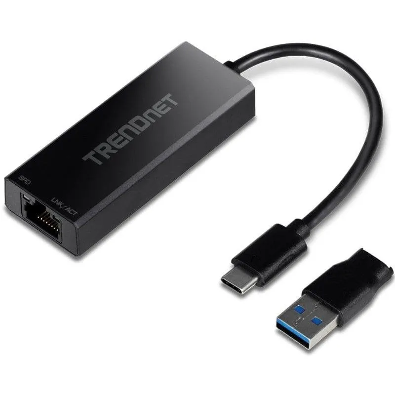 Adattatore USB-C 3.1 a Ethernet 2500 Mbit/s Trendnet TUC-ET2G v2.0R Nero - immagine 1