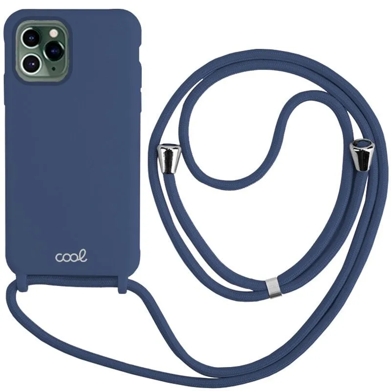 Fantastica custodia in cordoncino liscio blu scuro per iPhone 14 Pro - immagine 1
